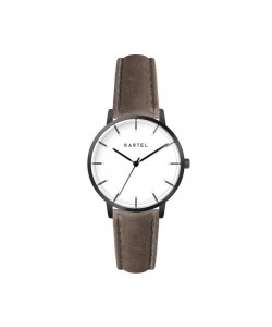 ISLA 34MM BROWN LEATHER STRAP WATCH