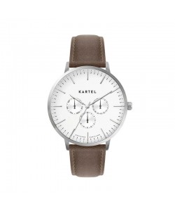 CUILLIN 43MM BROWN LEATHER STRAP WATCH