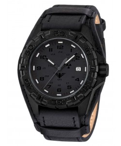 REXT.R Mens Watch Reaper XTAC with Leather Strap G-Pad Black