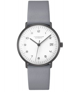 027/4006.04 max bill Wristwatch Small Automatic Grey Leather Strap