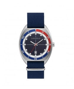 Caravelle by Bulova Mens 43B167 NATO Navy Nylon Strap Watch