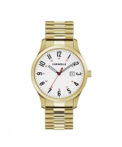 Caravelle Designed by Bulova Men's 44B117 Easy Reader Gold-Tone Stainless Expansion Bracelet Watch