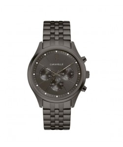 Caravelle Designed by Bulova Men's 45A141 Chrono Gunmetal Stainless Bracelet Watch