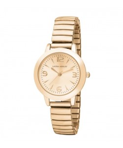 Laura Ashley Rosegold Women's Round Expandable Stainless Steel Bracelet Watch