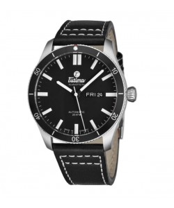 Tutima Men's 6101-01 'Grand Flieger' Black Dial Black Leather Date Day German Mechanical Automatic Watch