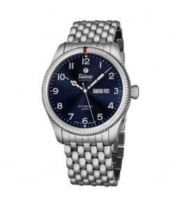 Tutima Men's 6102-6 'Grand Flieger' Blue Dial Stainless Steel Date Day German Mechanical Automatic Watch