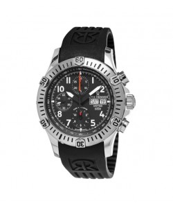 Revue Thommen Men's 16071.6839 'Air Speed' Black Dial Black Rubber Strap Chronograph Swiss Automatic