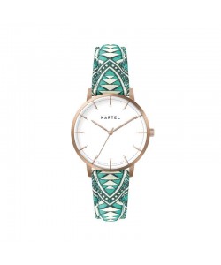 ISLA 34MM BLUE FABRIC STRAP WATCH