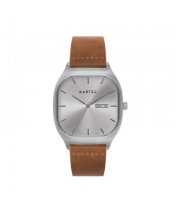 SINCLAIR 42MM TAN LEATHER STRAP WATCH