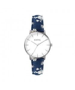 ISLA 34MM BLUE FABRIC STRAP WATCH