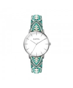 ISLA 34MM BLUE FABRIC STRAP WATCH