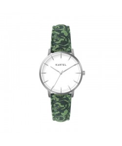 ISLA 34MM GREEN FABRIC STRAP WATCH