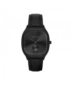 SINCLAIR 42MM BLACK LEATHER STRAP WATCH
