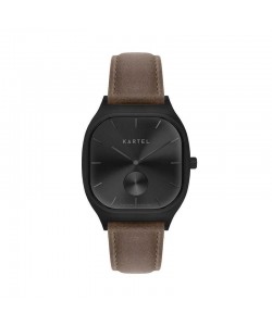 SINCLAIR 42MM BROWN LEATHER STRAP WATCH