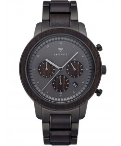 Men's Wood Watch Chronograph Maximilian Sandalwood/Black