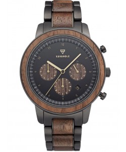 Chronograph Men's Wooden Watch Maximilian Walnut/Black
