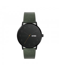 MORRIS 40MM GREEN LEATHER STRAP WATCH