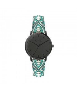 ISLA 34MM BLUE FABRIC STRAP WATCH
