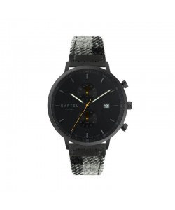 KNOYDART 43MM GREY TARTAN STRAP WATCH