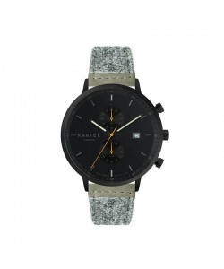 KNOYDART 43MM GREY HARRIS TWEED STRAP WATCH