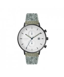 KNOYDART 43MM GREY HARRIS TWEED STRAP WATCH