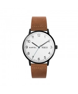 MORRIS 40MM TAN LEATHER STRAP WATCH