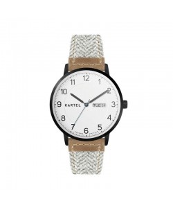 MORRIS 40MM GREY FABRIC STRAP WATCH