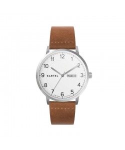 MORRIS 40MM TAN LEATHER STRAP WATCH