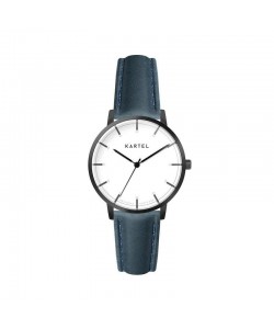 ISLA 34MM BLUE LEATHER STRAP WATCH