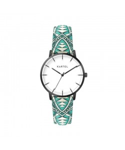 ISLA 34MM BLUE FABRIC STRAP WATCH