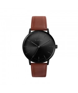 HUME 40MM MAROON LEATHER STRAP WATCH