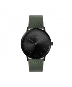 HUME 40MM GREEN LEATHER STRAP WATCH
