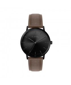 HUME 40MM BROWN LEATHER STRAP WATCH
