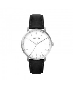 HUME 40MM BLACK LEATHER STRAP WATCH