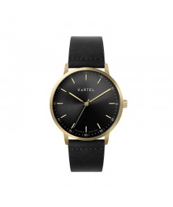 HUME 40MM BLACK LEATHER STRAP WATCH