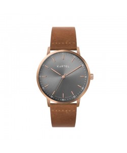 HUME 40MM TAN LEATHER STRAP WATCH