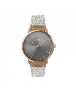 HUME 40MM GREY FABRIC STRAP WATCH