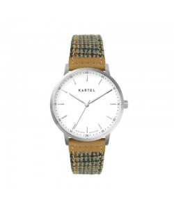 HUME 40MM BROWN FABRIC STRAP WATCH