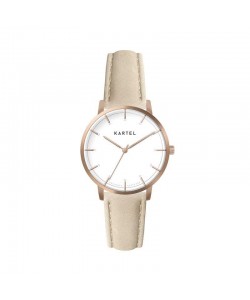 ISLA 34MM IVORY LEATHER STRAP WATCH